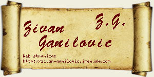 Živan Ganilović vizit kartica